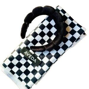 NEW Aveda Bubble Headband and Checkered Microfiber Hair Towel Gift Set Valentine